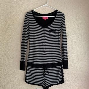 Victoria's Secret Size S Striped Romper Pajamas